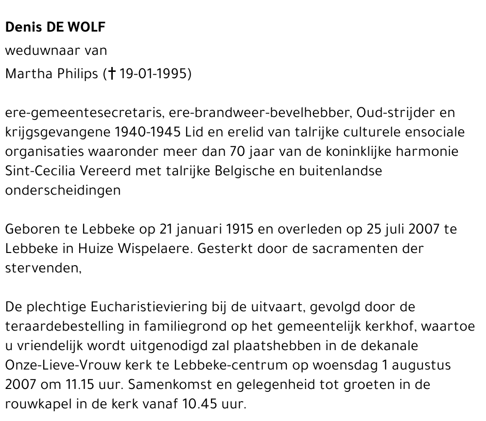 Denis DE WOLF