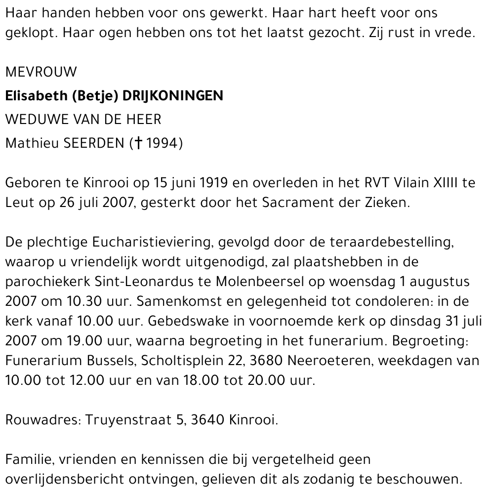 Elisabeth (Betje) Drijkoningen