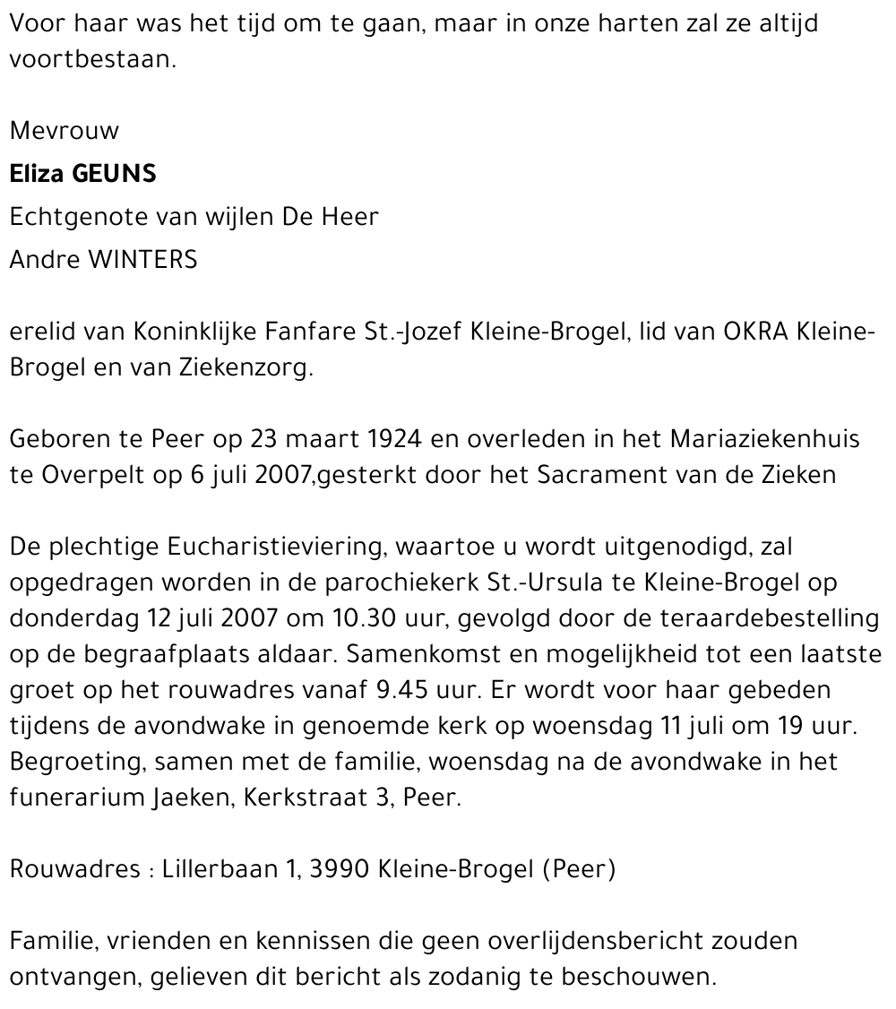 Eliza GEUNS