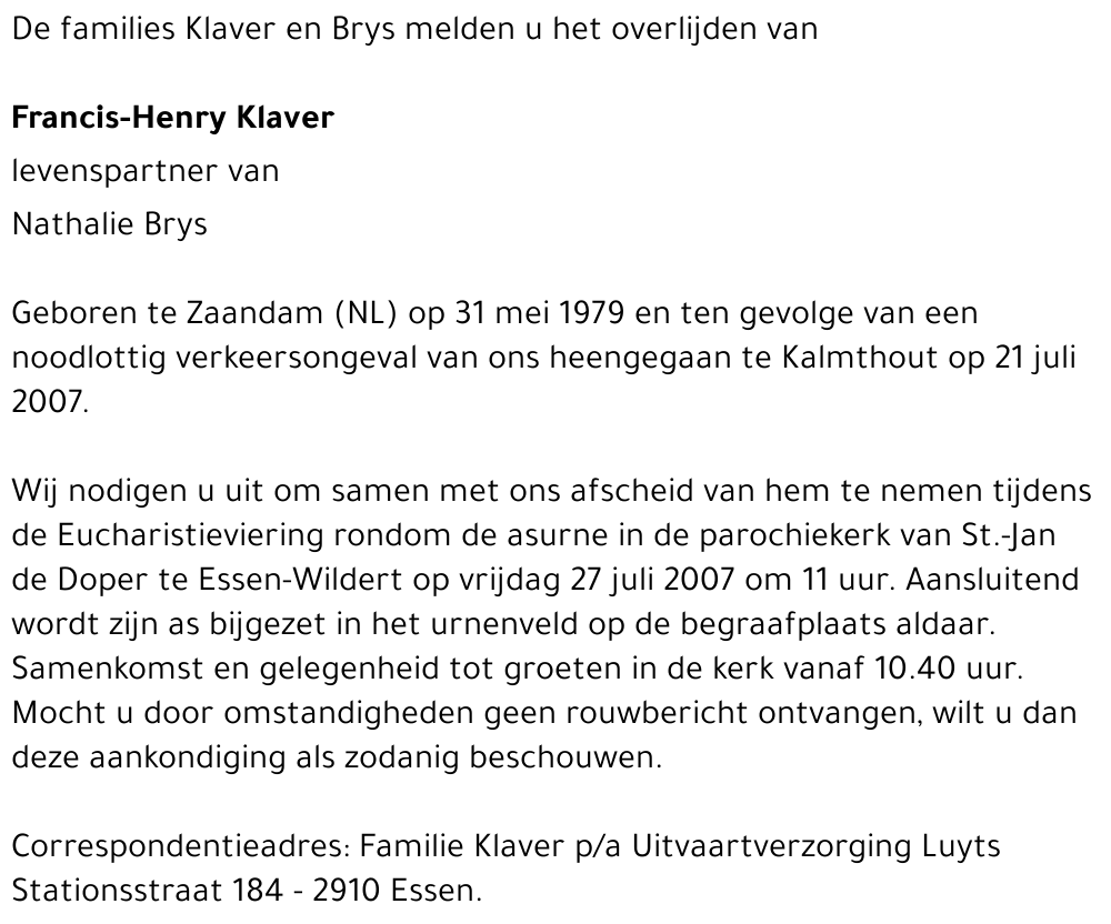 Francis-Henry Klaver