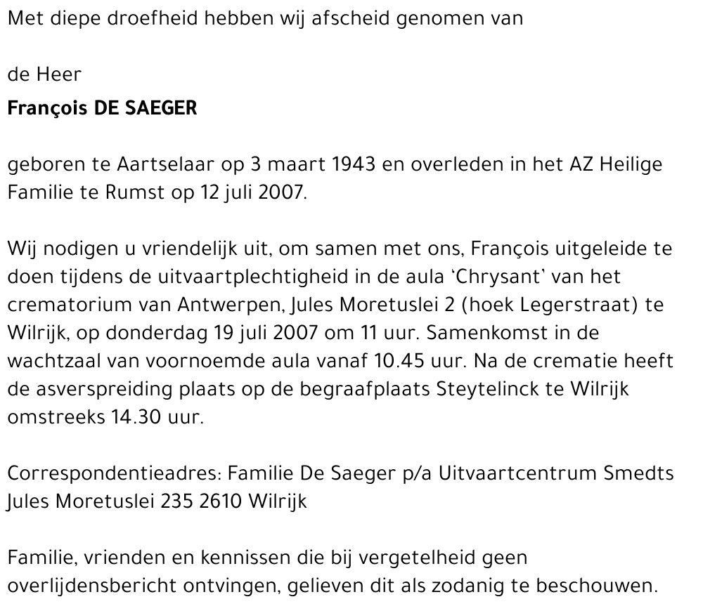François De Saeger