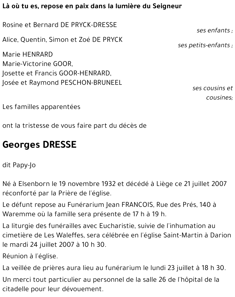 Georges DRESSE