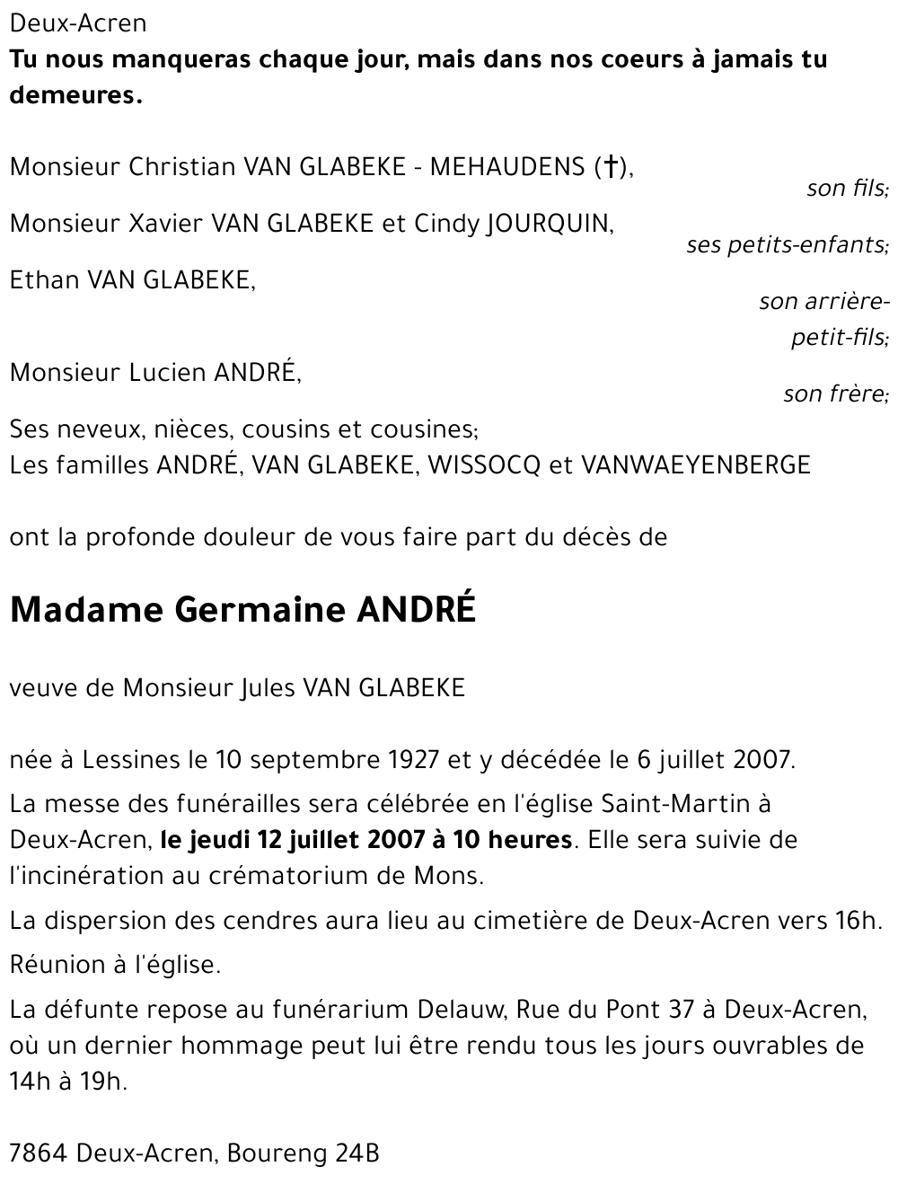 Germaine ANDRÉ