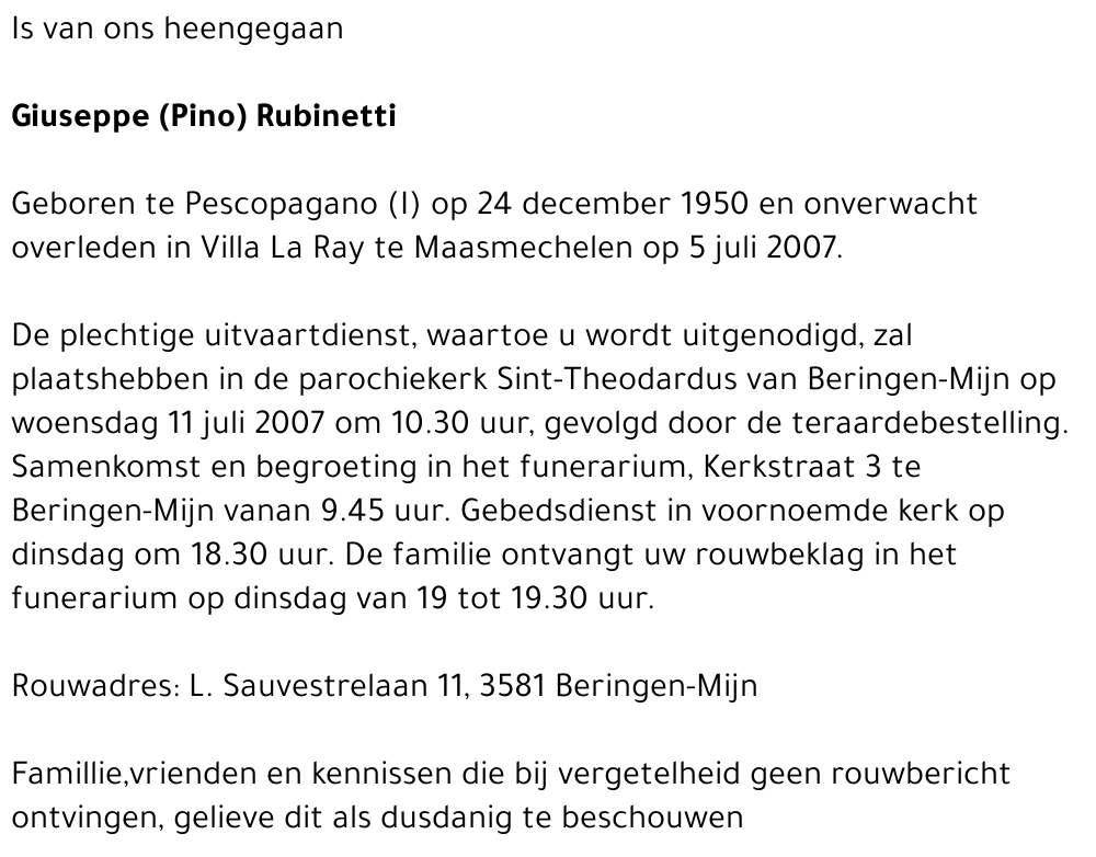 Giuseppe (Pino) Rubinetti