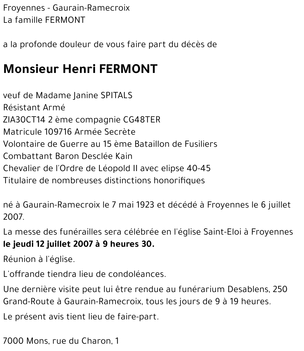 Henri FERMONT