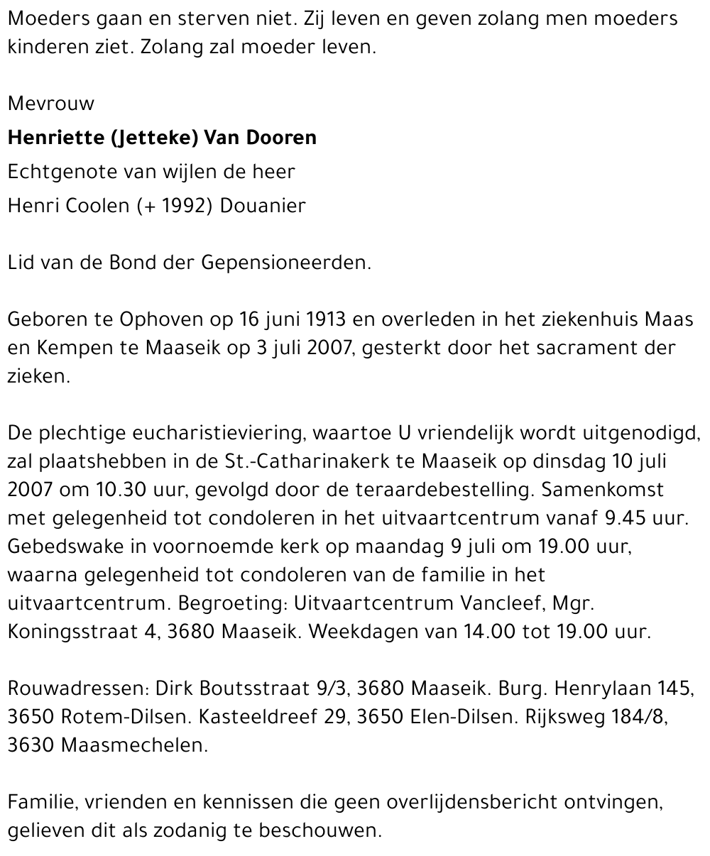 Henriette Van Dooren