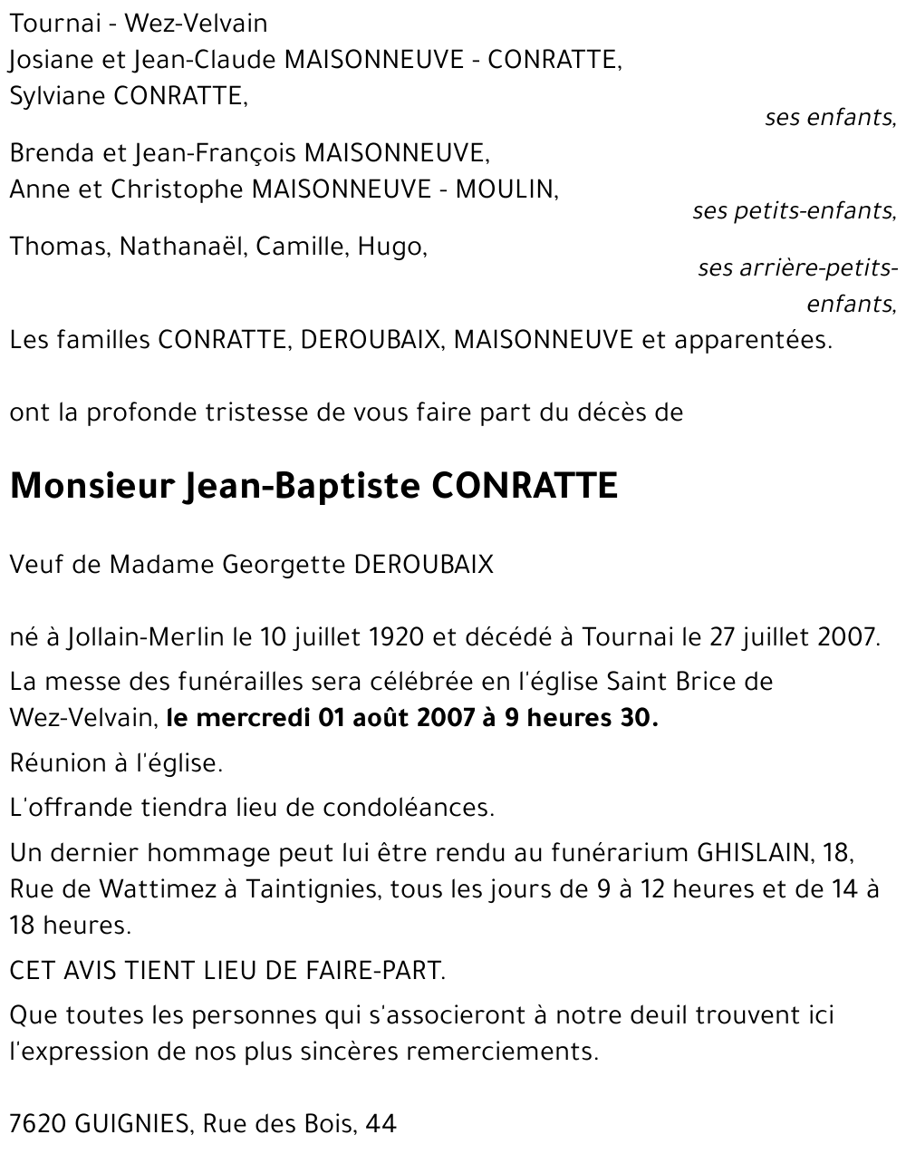 Jean-Baptiste CONRATTE