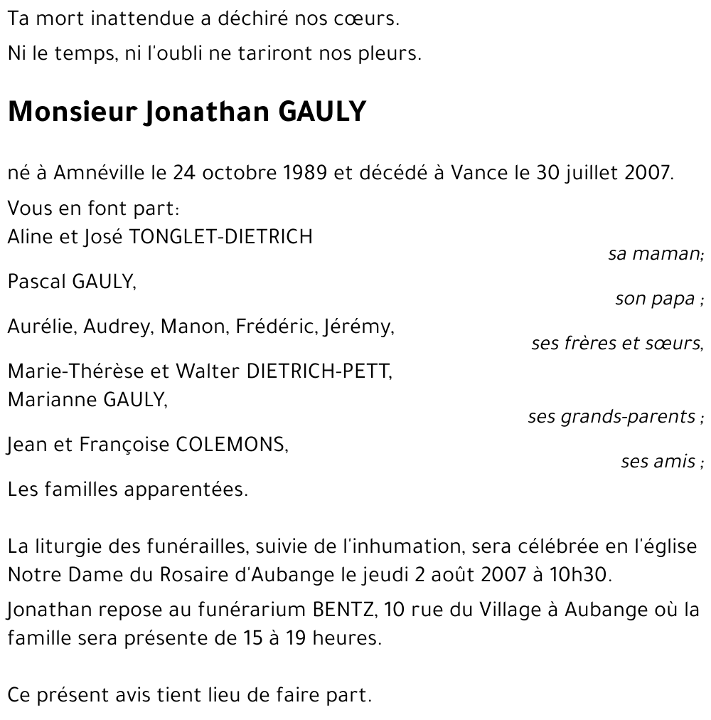 Jonathan GAULY