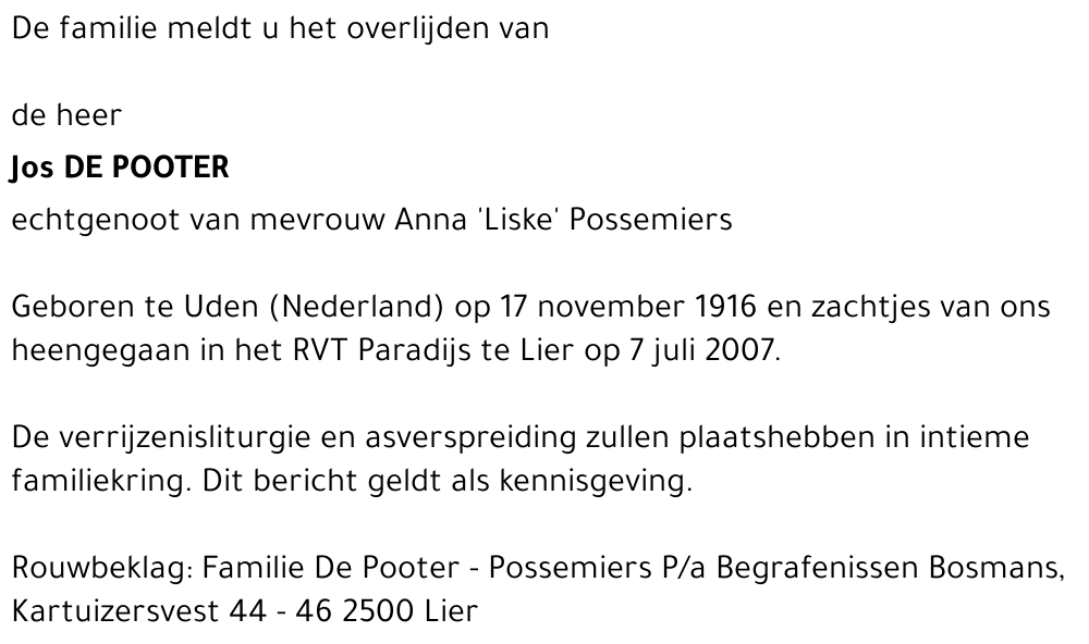 Jos De Pooter