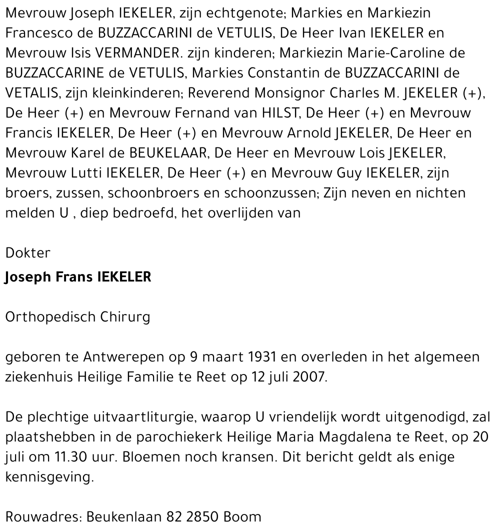 Joseph Frans IEKELER