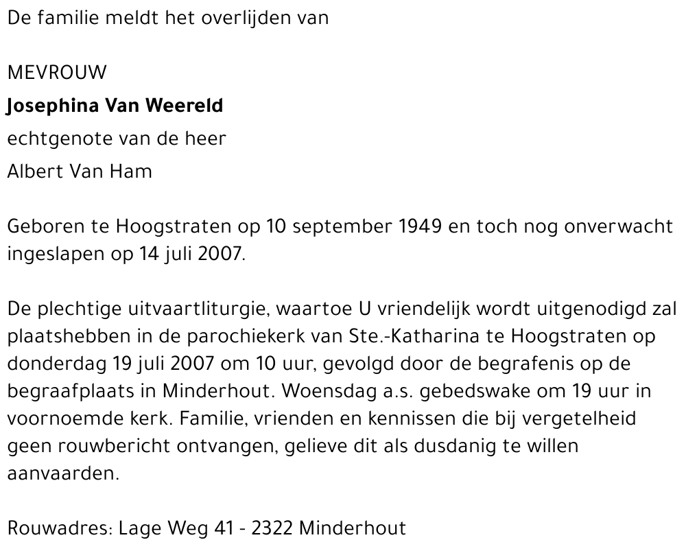 Josephina Van Weereld
