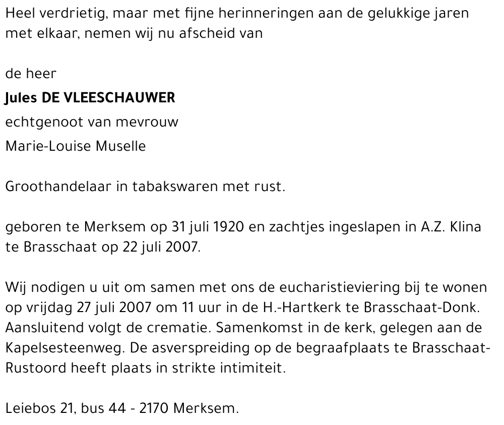 Jules De Vleeschauwer