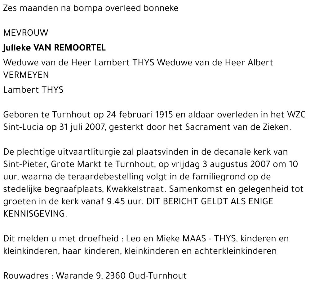 Julleke VAN REMOORTEL