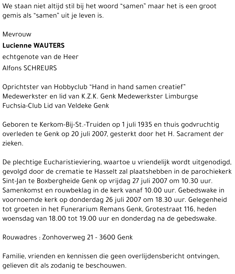 Lucienne WAUTERS