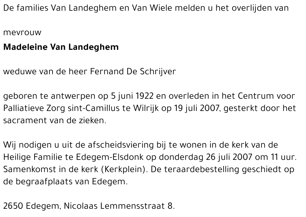 Madeleine Van Landeghem