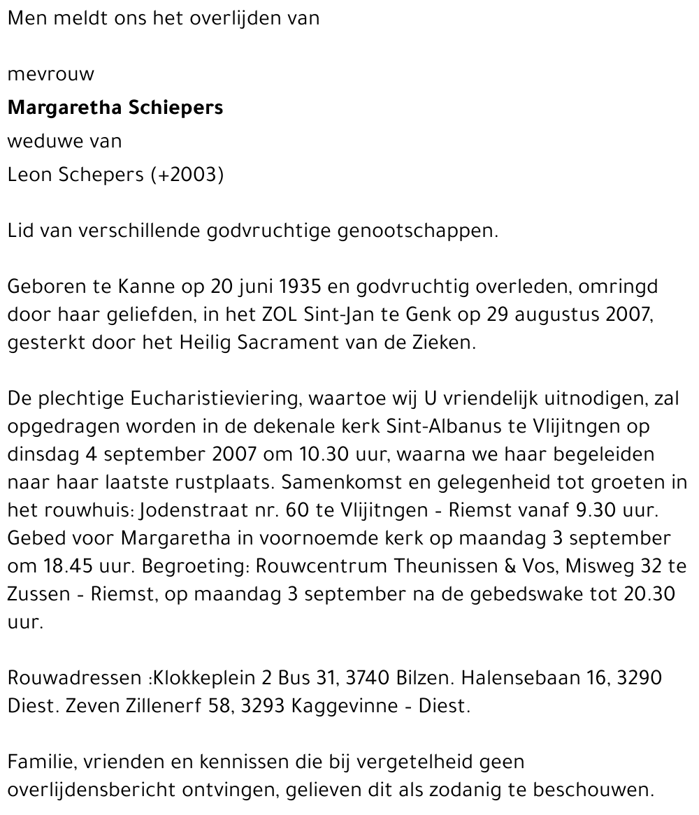 Margaretha Schiepers