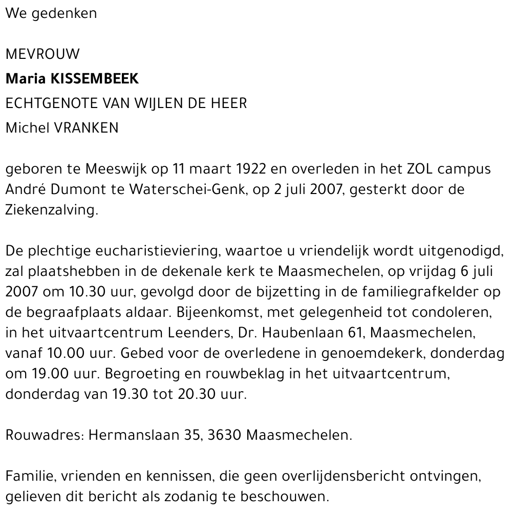 Maria Kissembeek