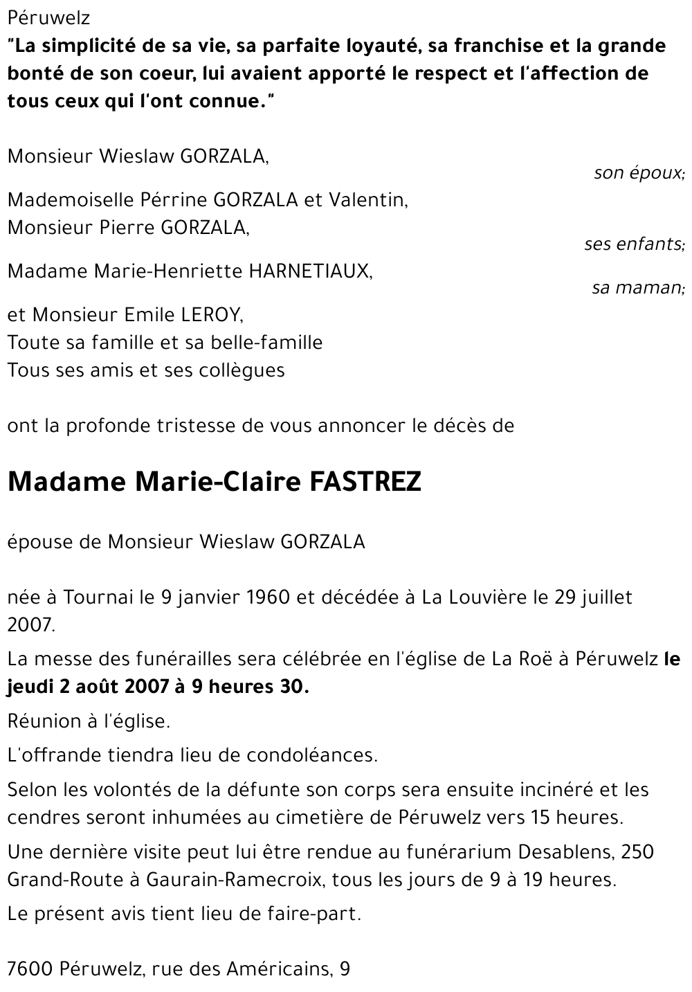 Marie-Claire FASTREZ