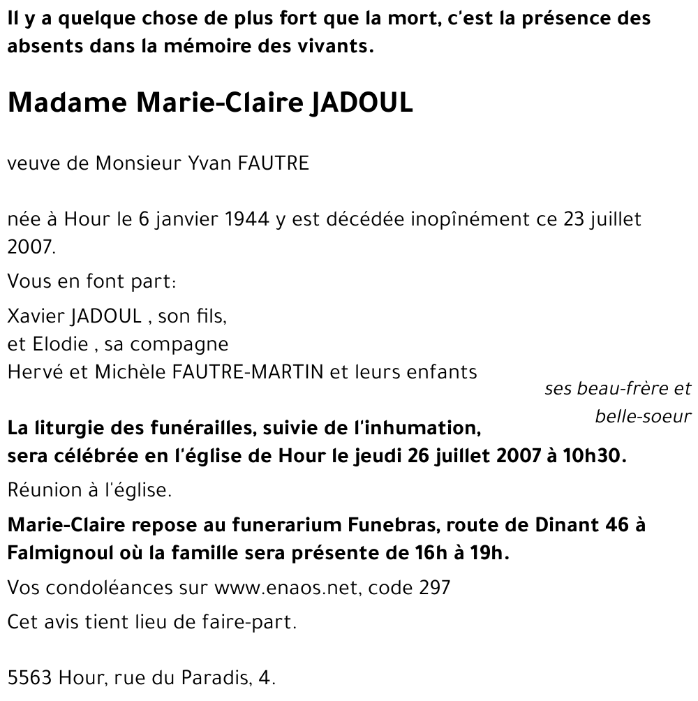 Marie-Claire JADOUL