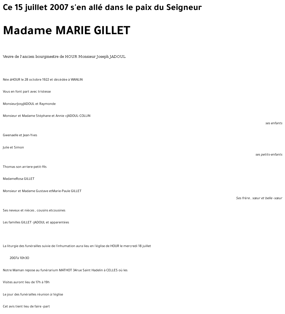 MARIE GILLET