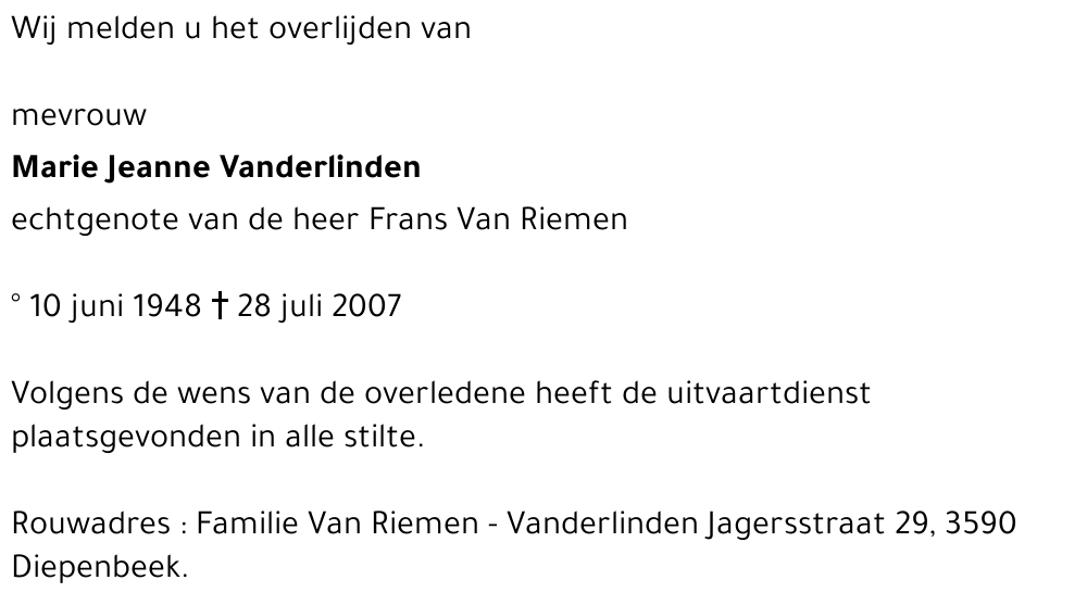 Marie Jeanne Vanderlinden