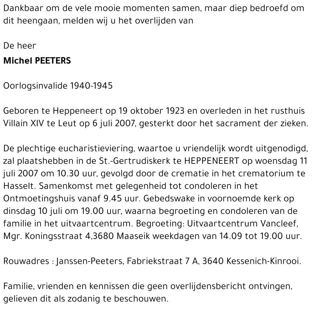 Michel PEETERS