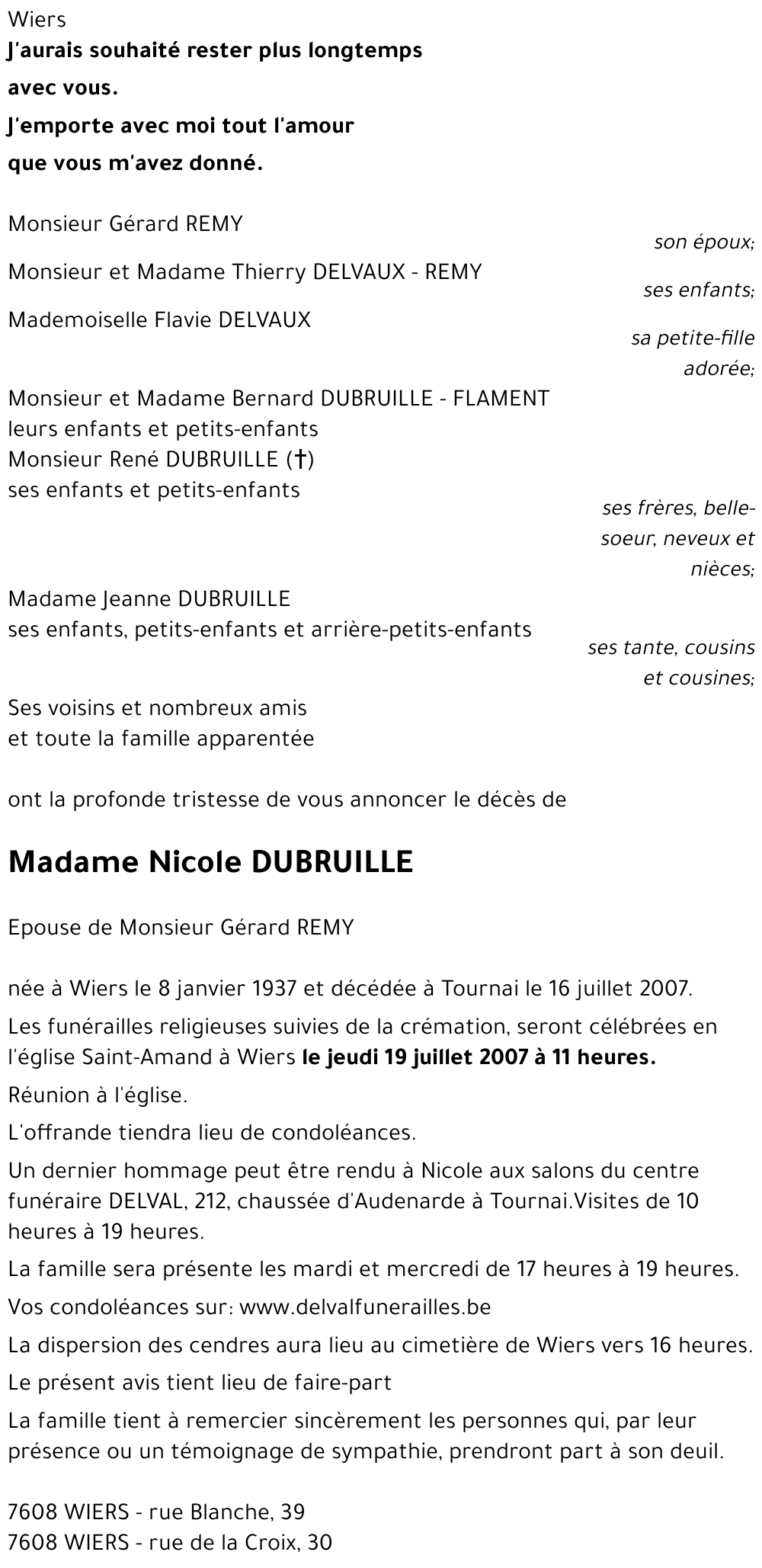 Nicole DUBRUILLE