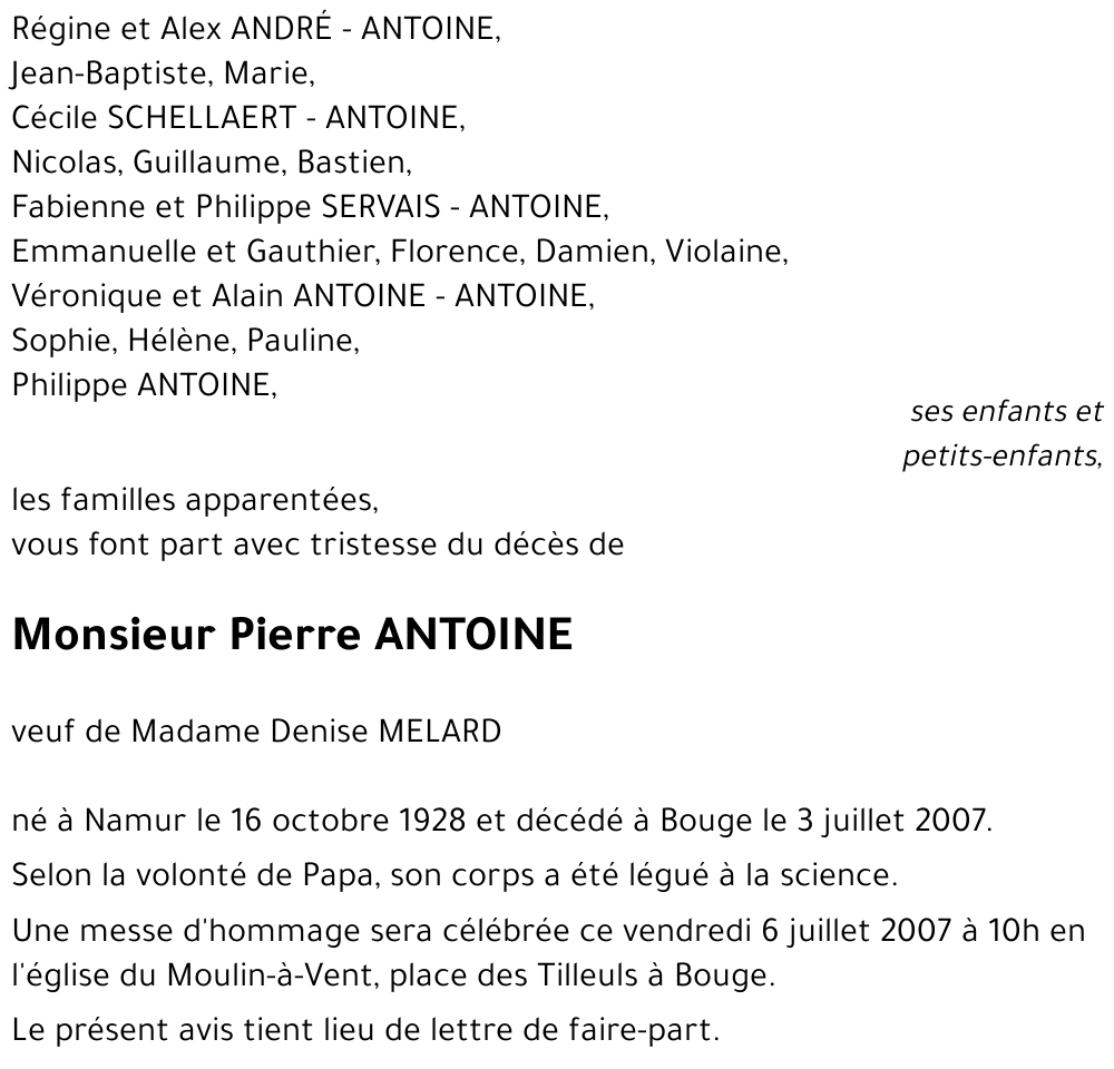 Pierre ANTOINE