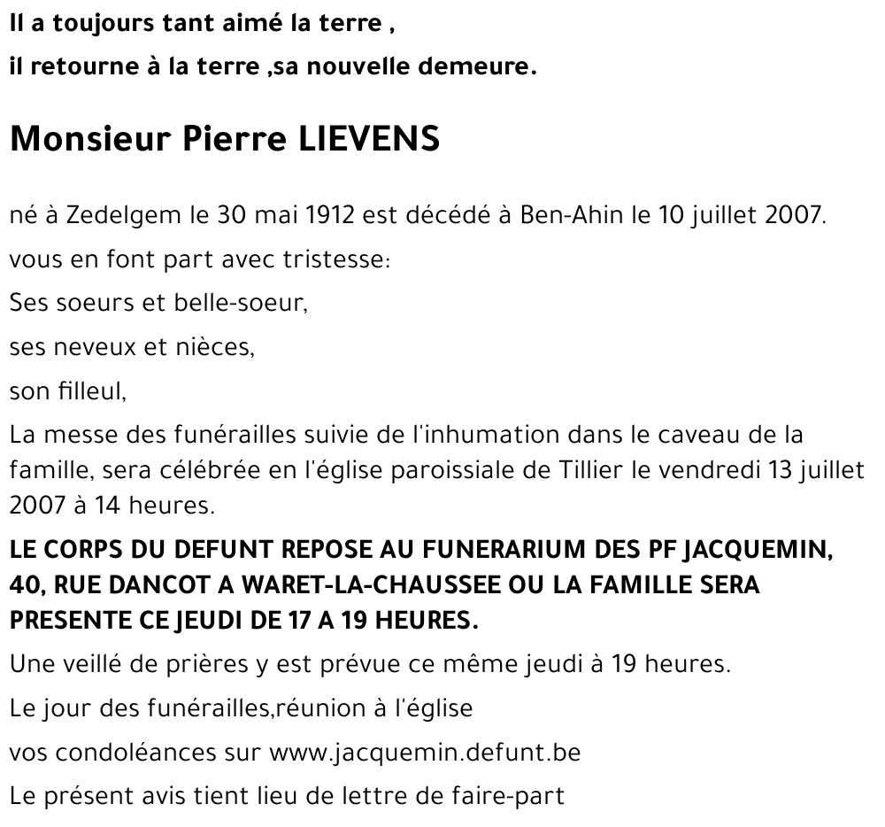 Pierre LIEVENS
