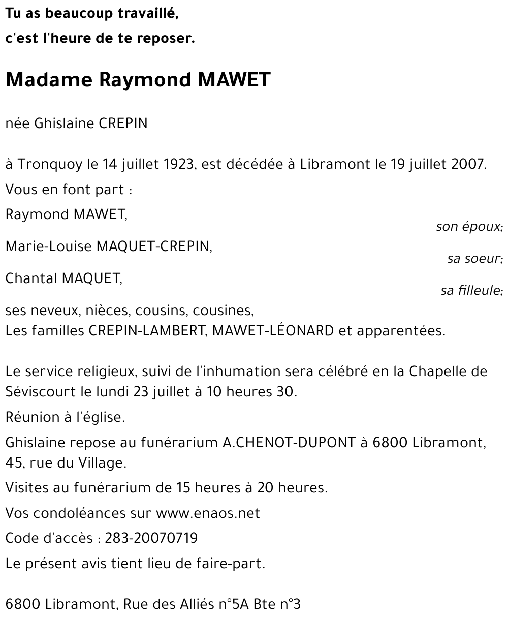 Raymond MAWET