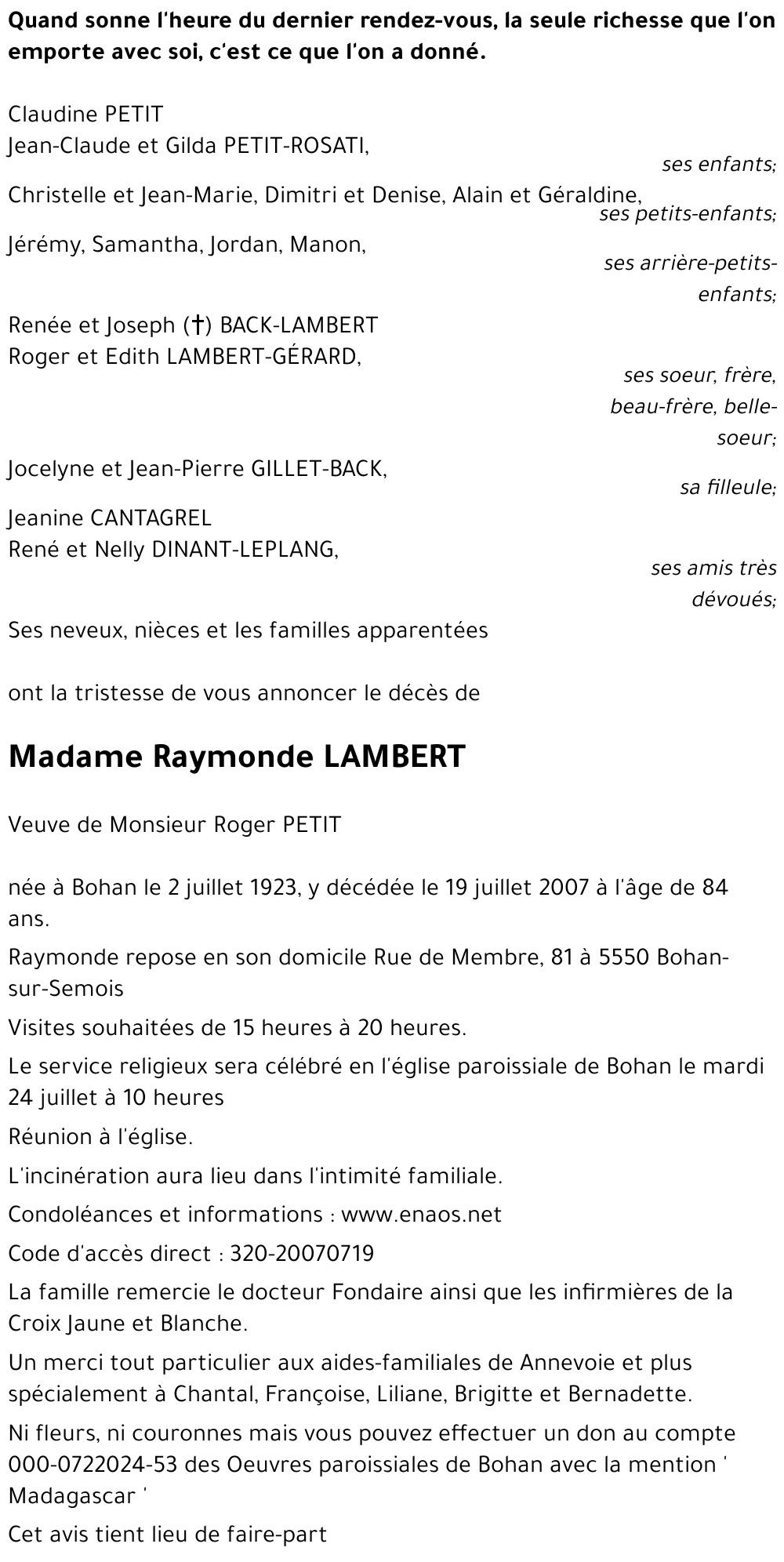 Raymonde LAMBERT