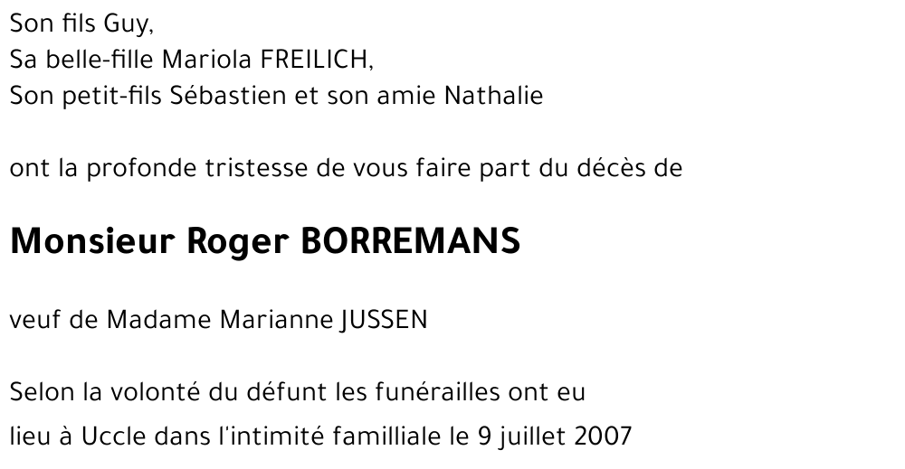 Roger BORREMANS
