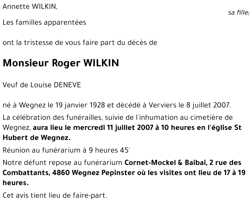 Roger WILKIN