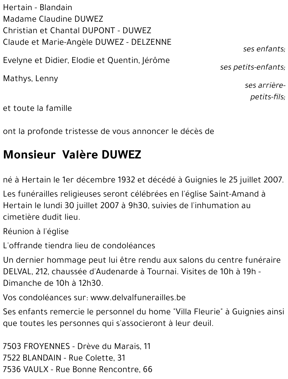 Valère DUWEZ