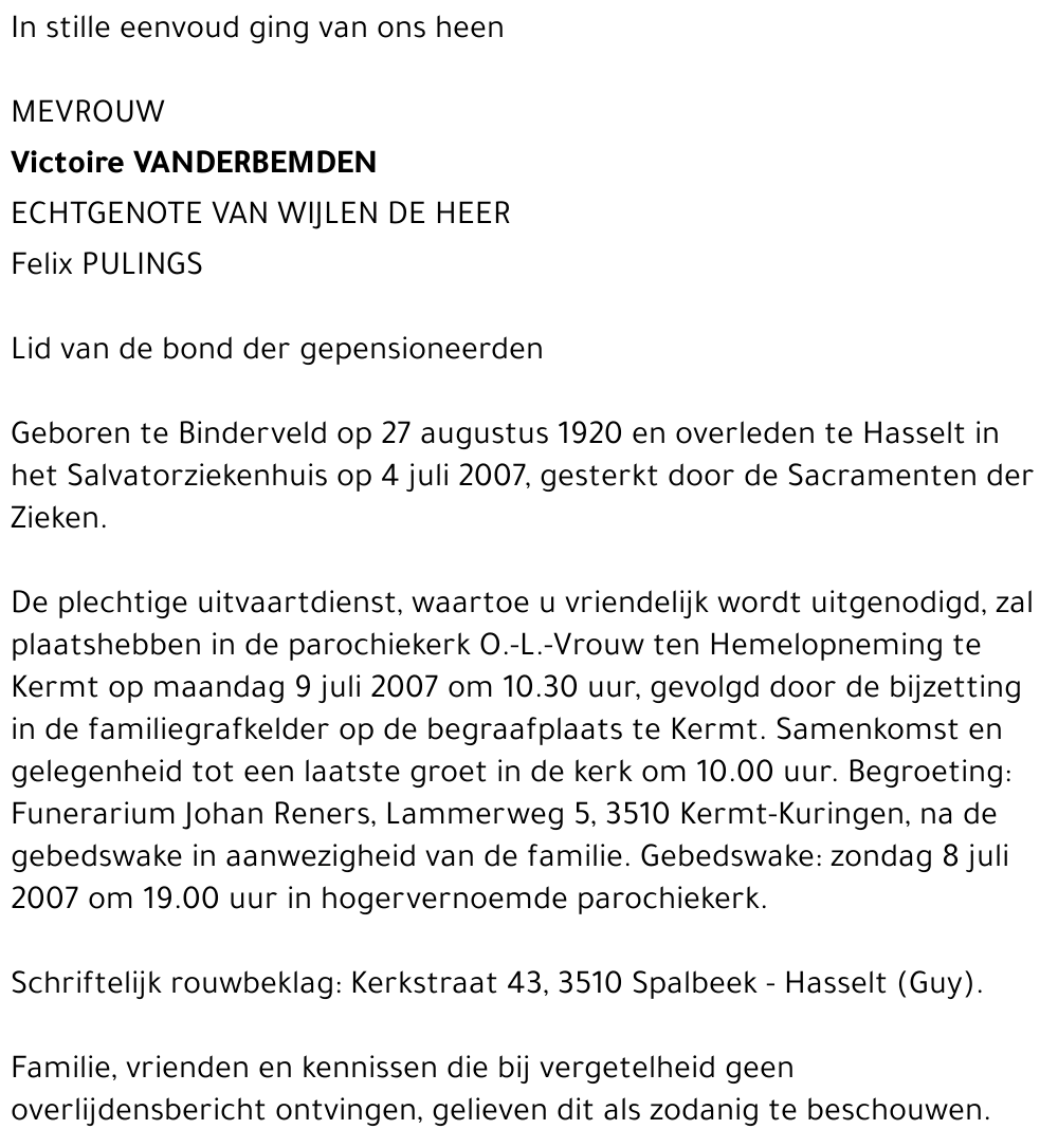 Victoire Vanderbemden