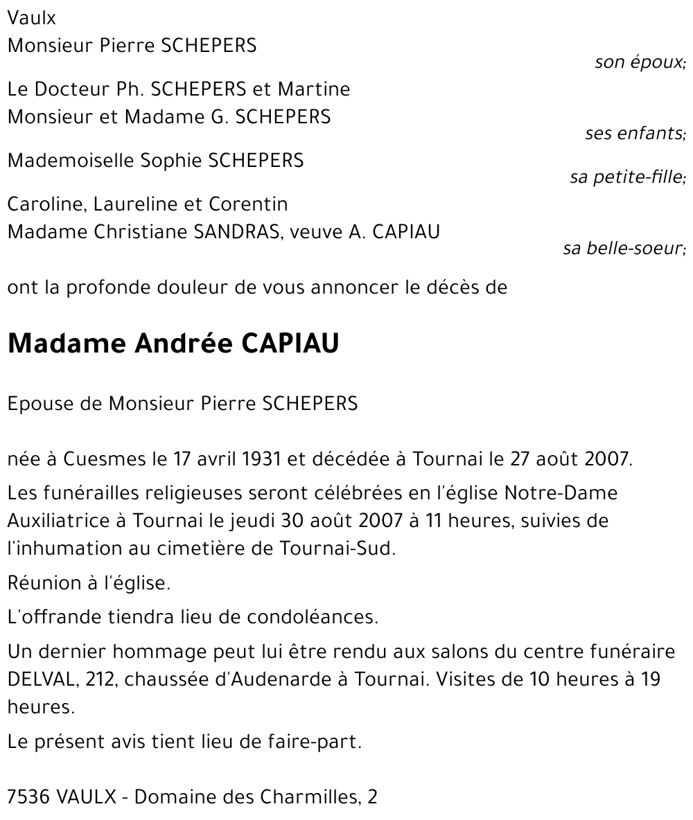 Andrée CAPIAU