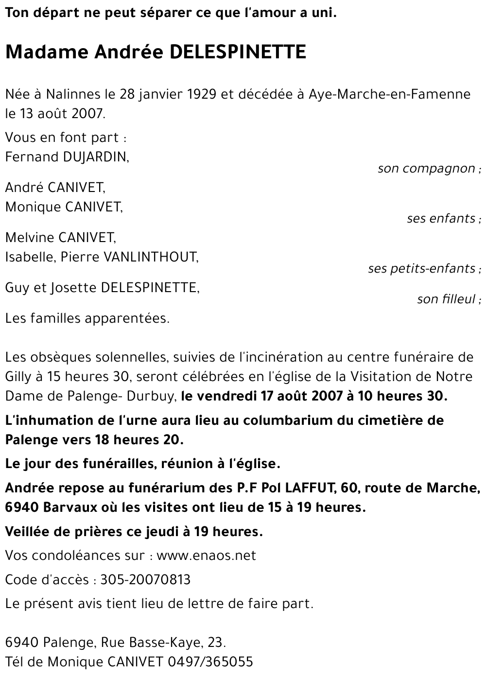 Andrée DELESPINETTE