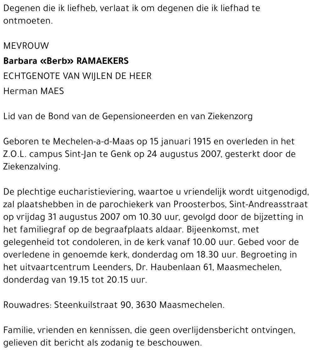 Barbara 'Berb' Ramaekers