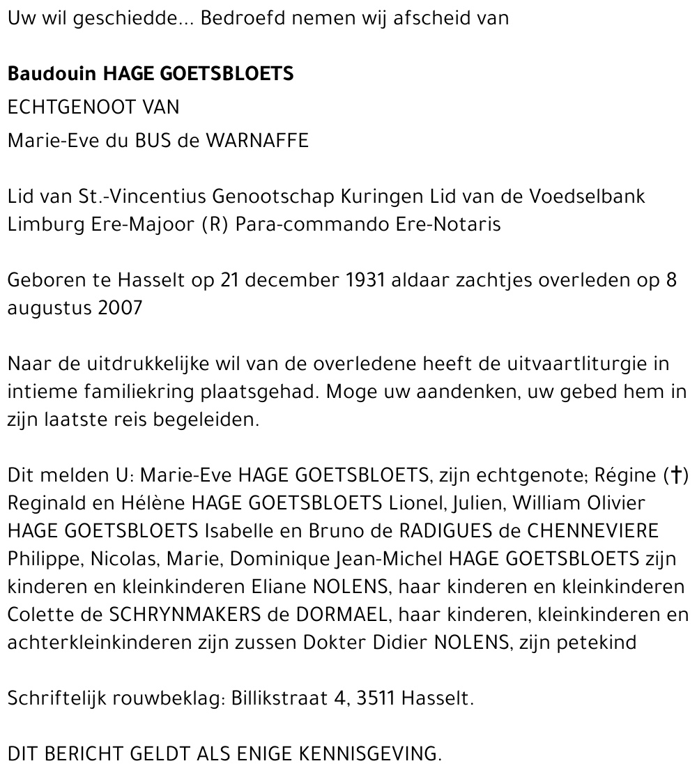 Baudouin Hage Goetsbloets