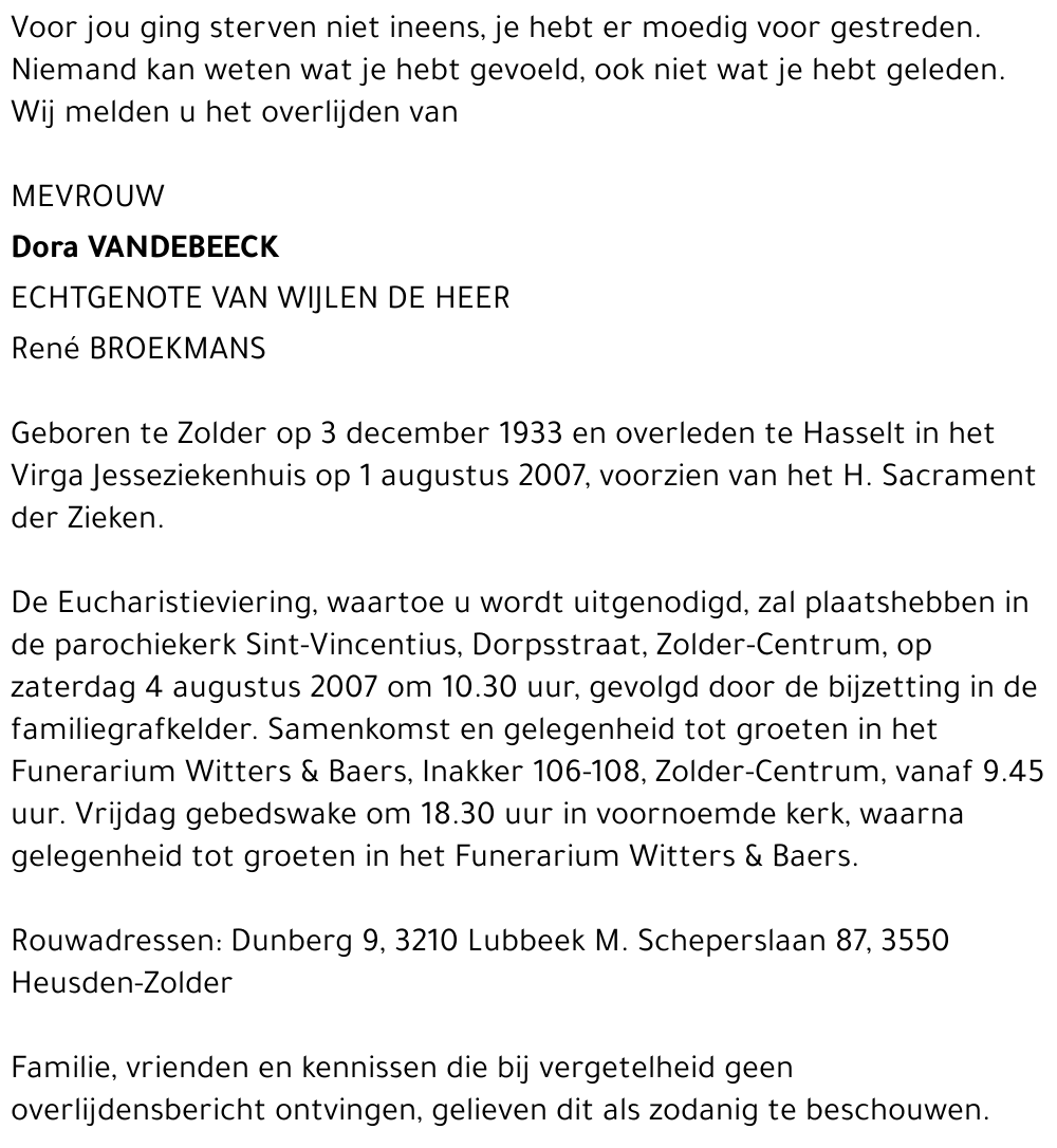 Dora Vandebeeck