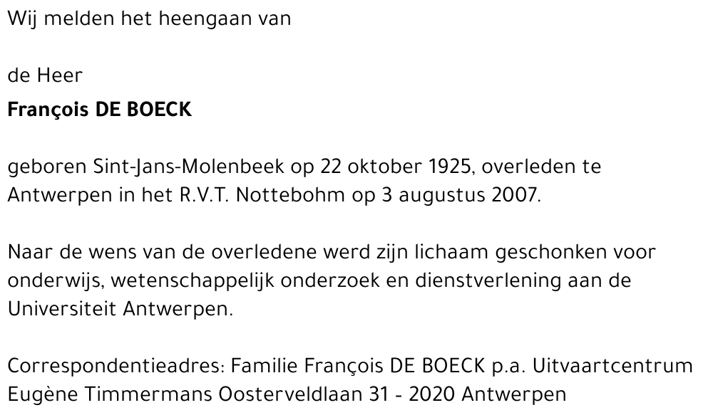 François De Boeck