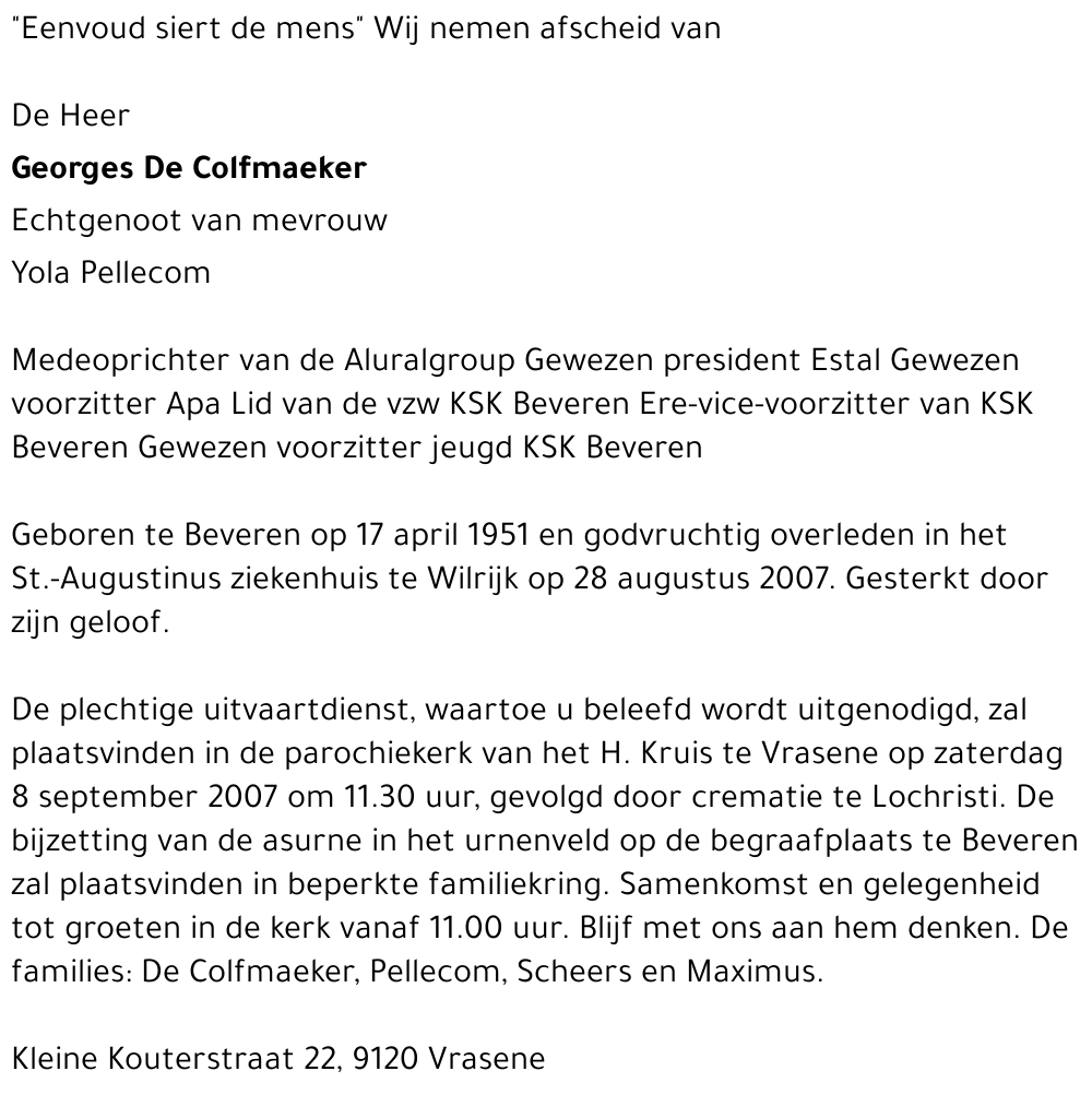 Georges De Colfmaeker