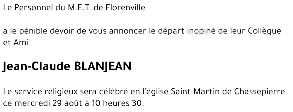 Jean-Claude BLANJEAN