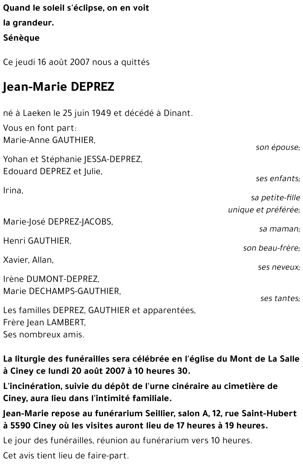 Jean-Marie DEPREZ