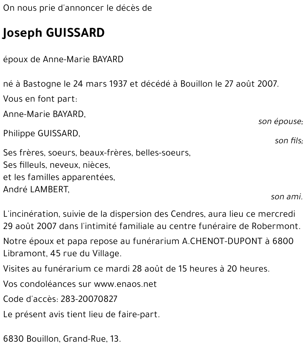 Joseph GUISSARD