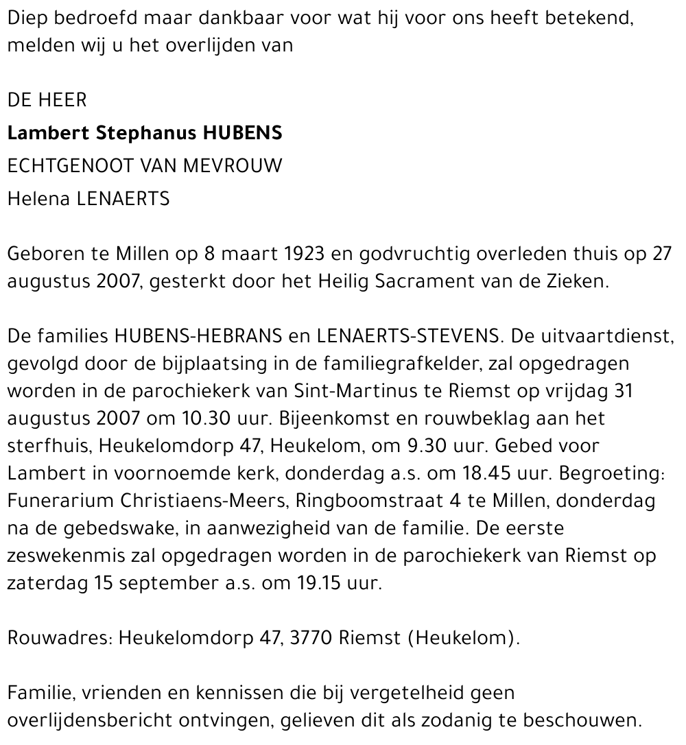 Lambert Stephanus Hubens