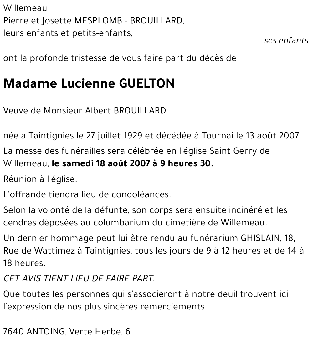 Lucienne GUELTON