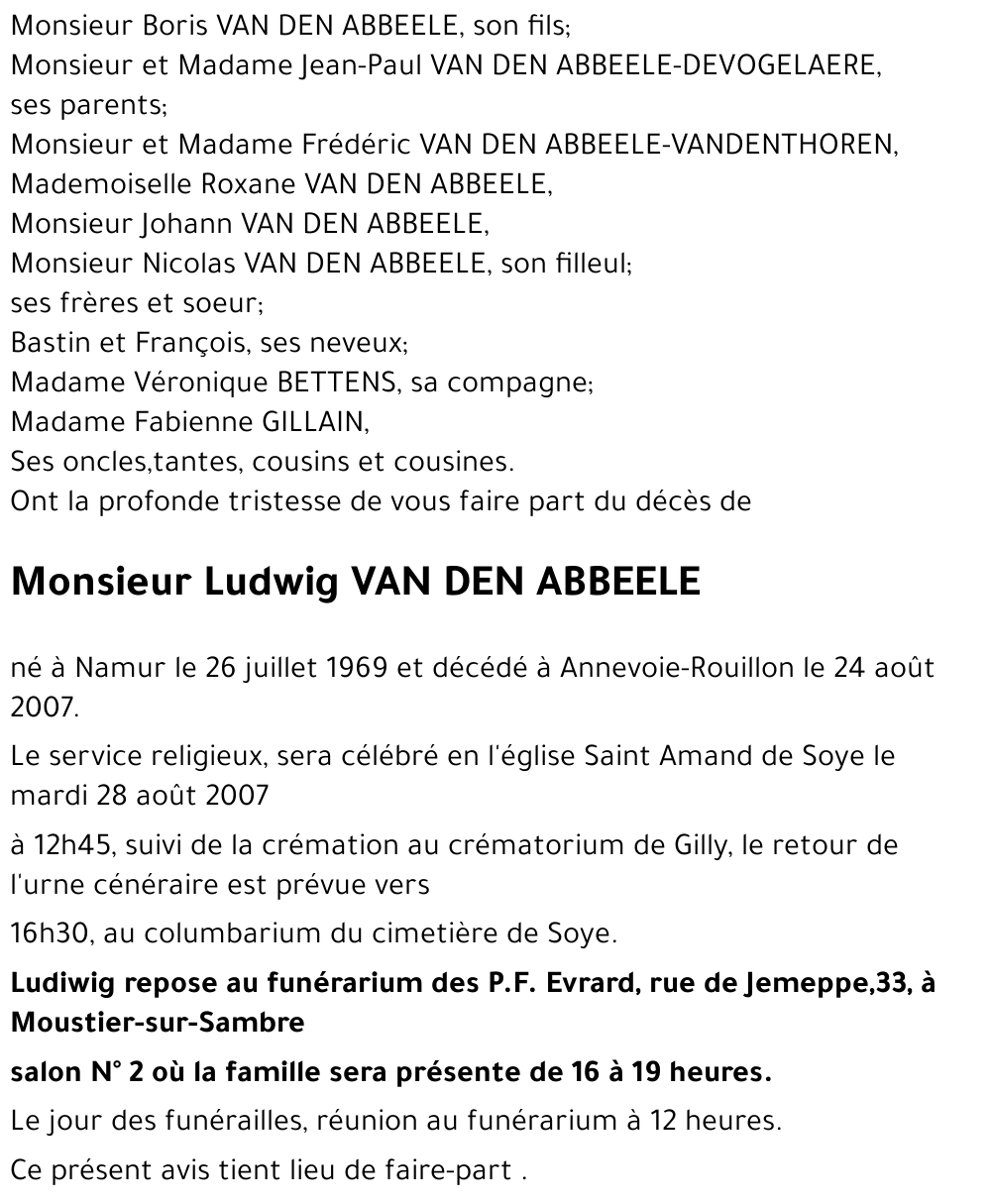 Ludwig VAN DEN ABBEELE