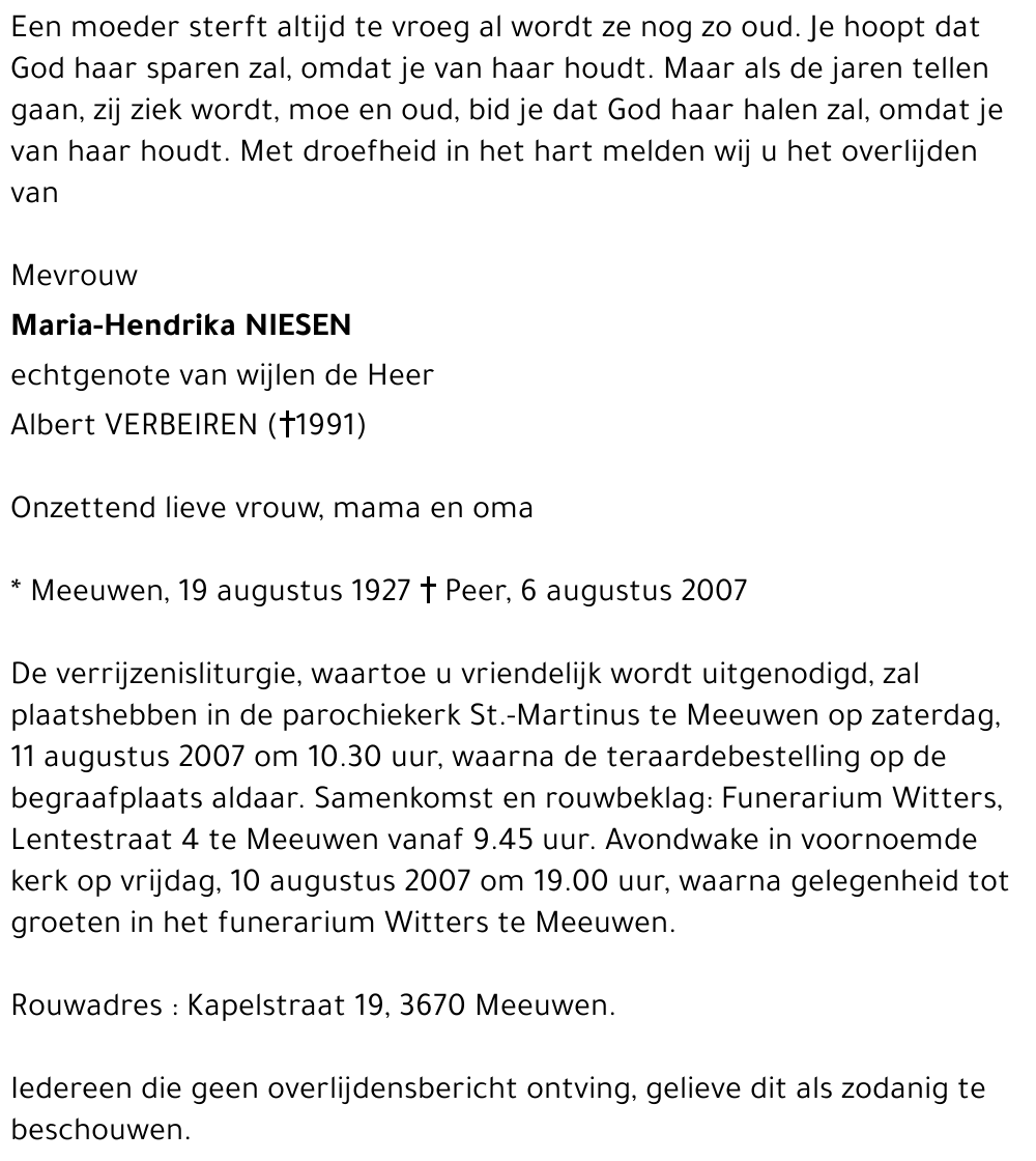 Maria-Hendrika Niesen