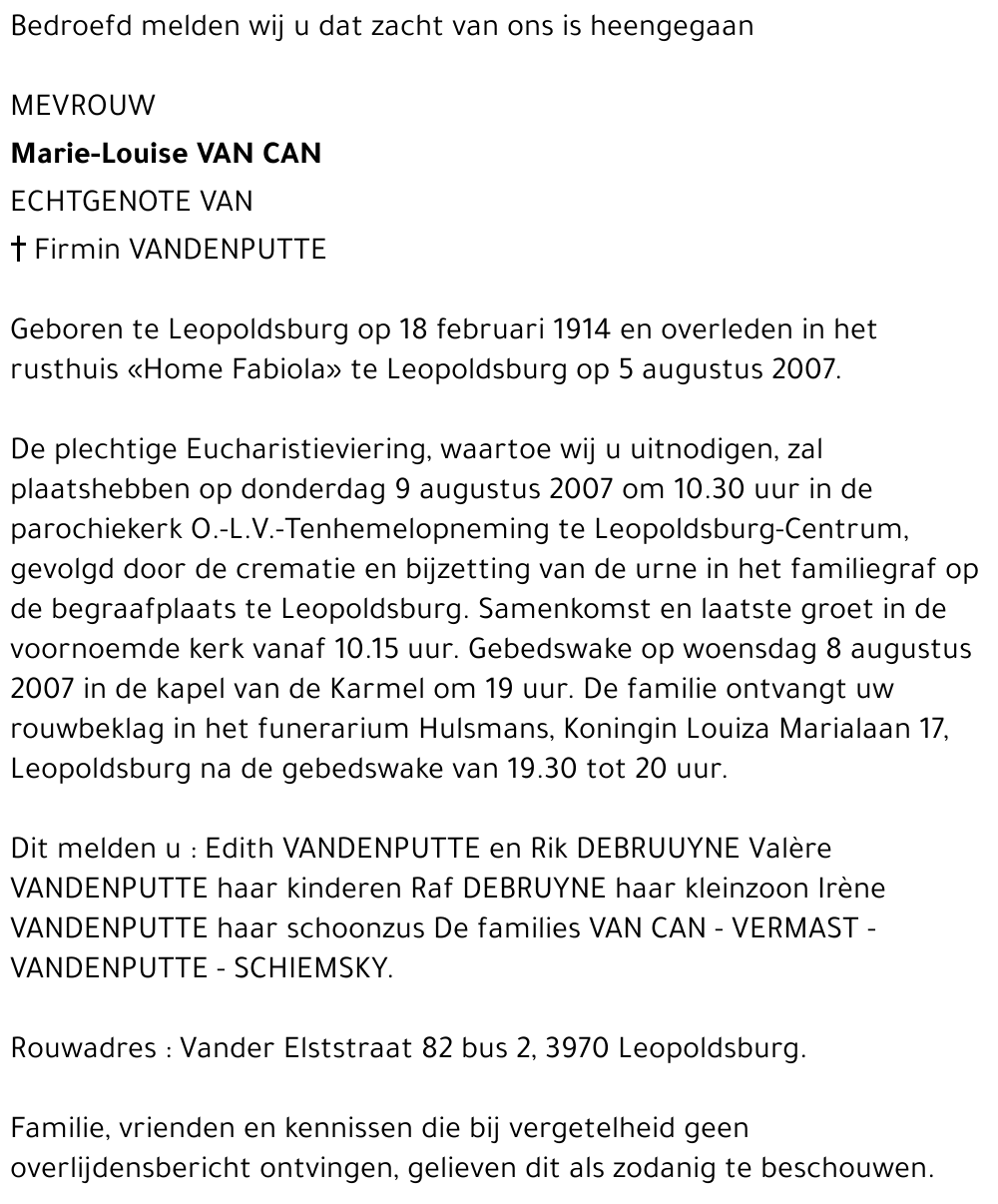 Marie-Louise Van Can